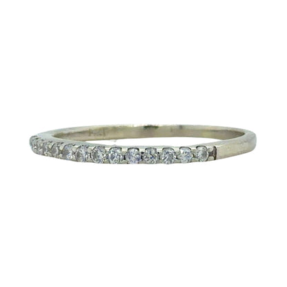 1/15ctw Diamond 14k White Gold Band Ring 1.4g Size 6.25