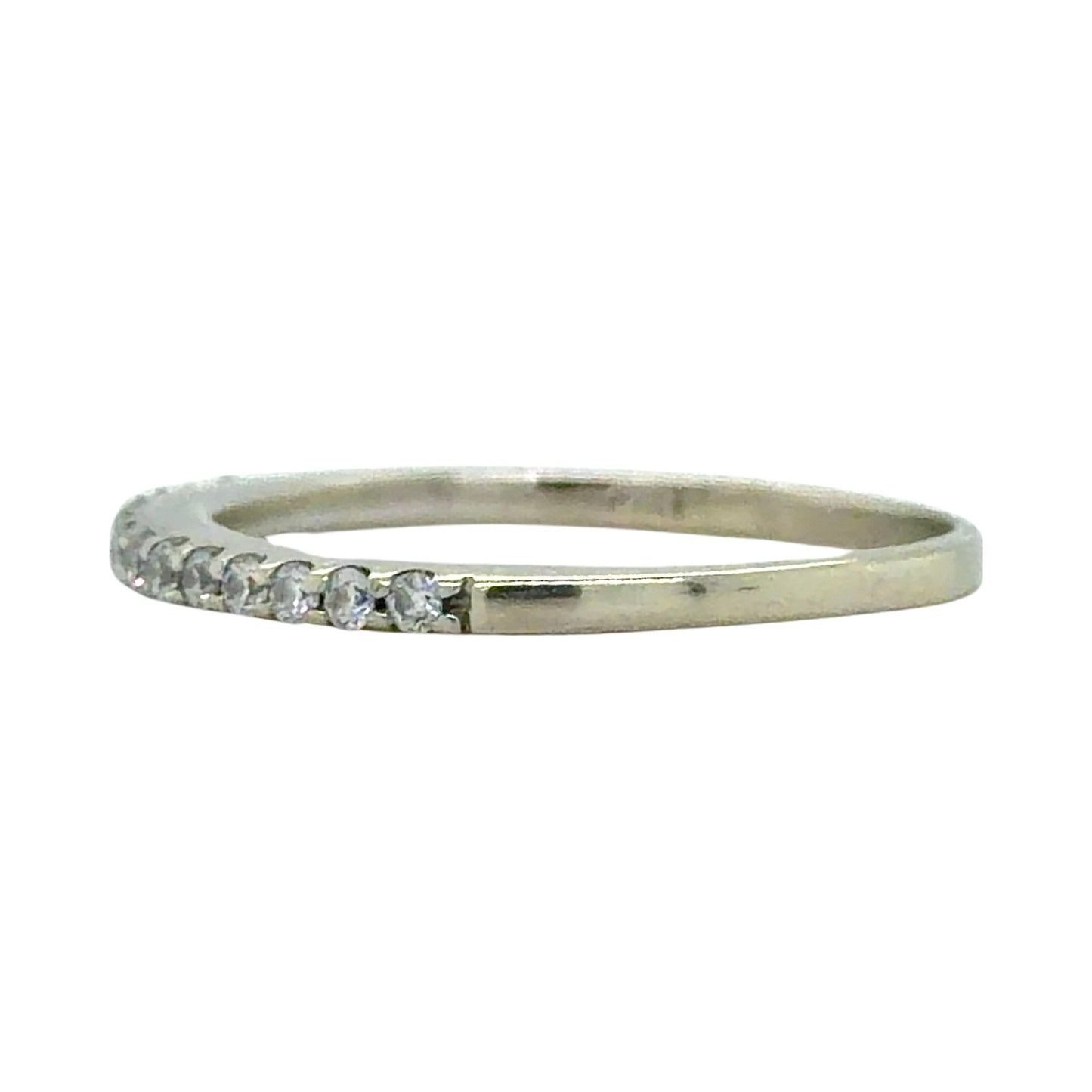 1/15ctw Diamond 14k White Gold Band Ring 1.4g Size 6.25