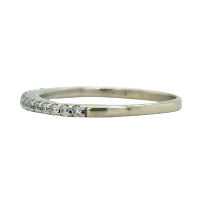 1/15ctw Diamond 14k White Gold Band Ring 1.4g Size 6.25