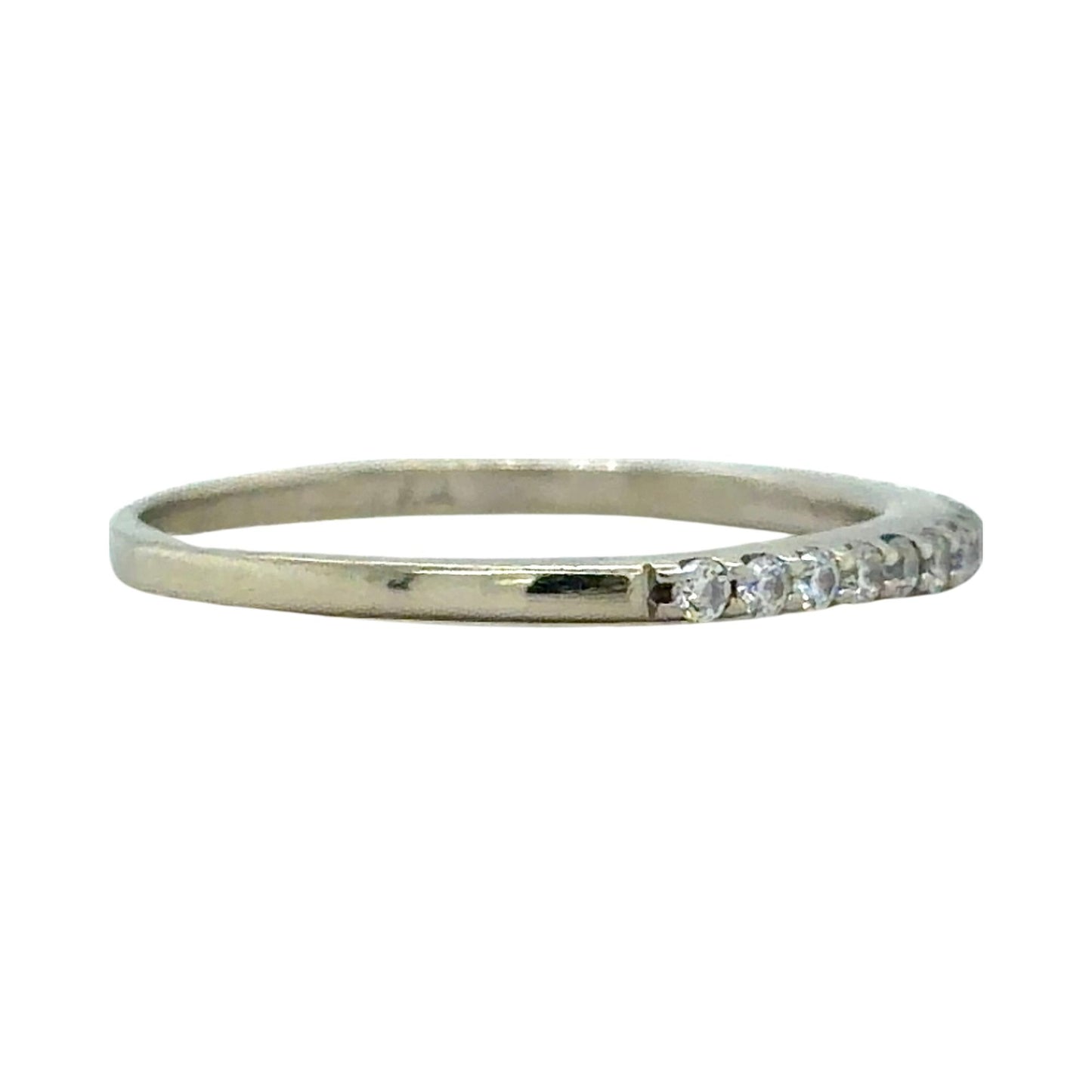 1/15ctw Diamond 14k White Gold Band Ring 1.4g Size 6.25