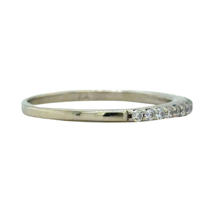 1/15ctw Diamond 14k White Gold Band Ring 1.4g Size 6.25