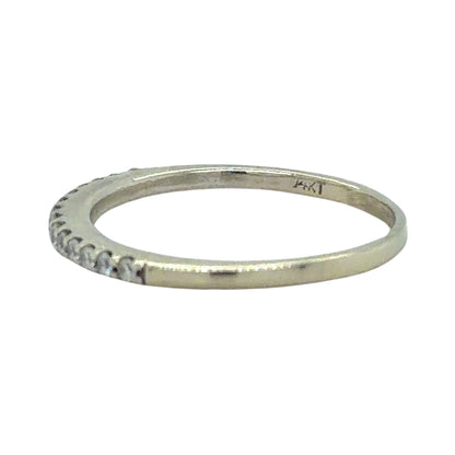 1/15ctw Diamond 14k White Gold Band Ring 1.4g Size 6.25