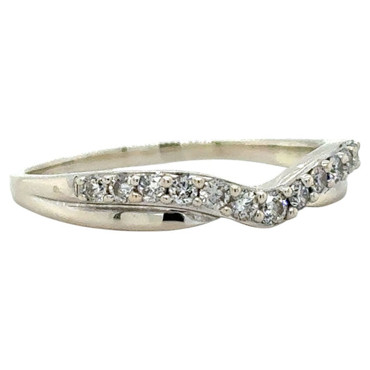 1/5ctw Diamond 14k White Gold Enhancer Band Ring 2.7g Size 10.5 (SI2-I1,G-I)