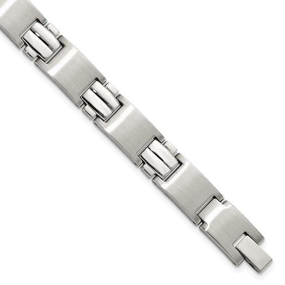Chisel Stainless Steel Brushed & Polished 8.5 Inch Link Bracelet