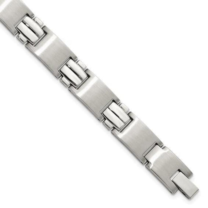 Chisel Stainless Steel Brushed & Polished 8.5 Inch Link Bracelet