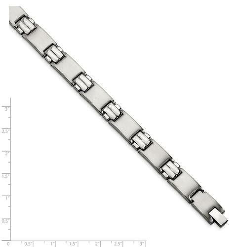 Chisel Stainless Steel Brushed & Polished 8.5 Inch Link Bracelet