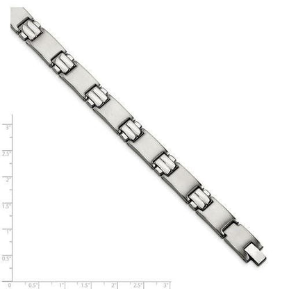 Chisel Stainless Steel Brushed & Polished 8.5 Inch Link Bracelet