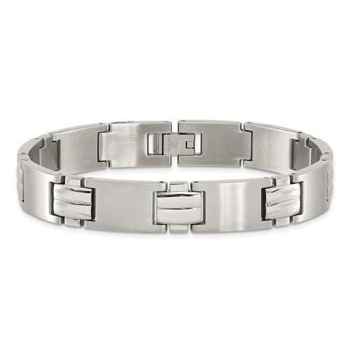 Chisel Stainless Steel Brushed & Polished 8.5 Inch Link Bracelet