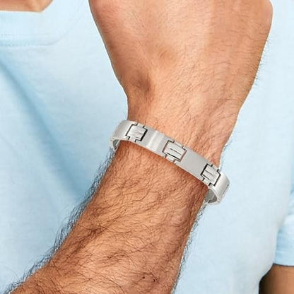 Chisel Stainless Steel Brushed & Polished 8.5 Inch Link Bracelet