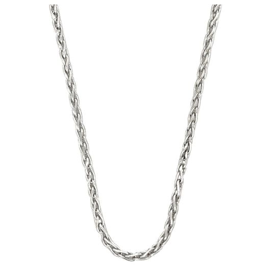 14k White Gold 16 inch Wheat Chain 2.4g
