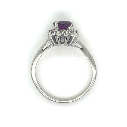 .85ct Ruby & .20ct Diamond Accent Ring Solid 14k White Gold 1.8g Size 5