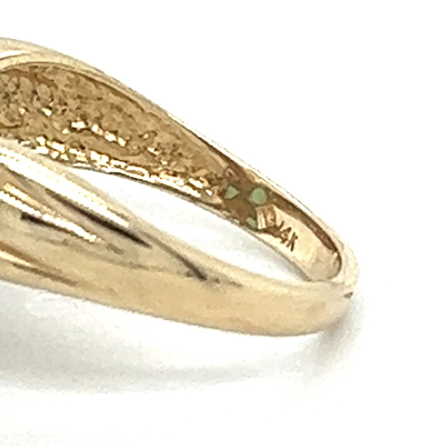 Emerald Solitaire & 1/5ct Diamond 14k Yellow Gold Ring 3.4g Size 6.75
