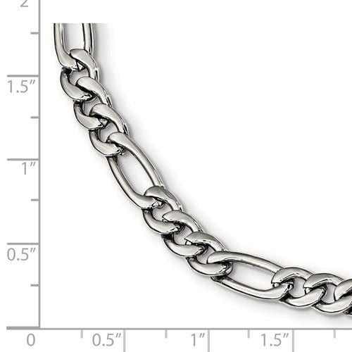 Chisel Stainless Steel Polished 9 Inch Figaro Bracelet With Lobster Clasp