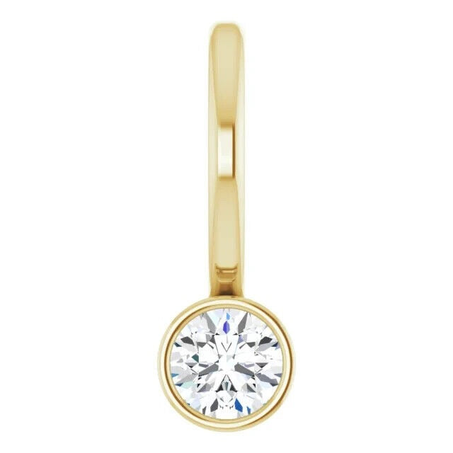 14K Yellow 1/10ct Natural Diamond Solitaire Charm/Pendant