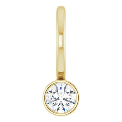 14K Yellow 1/10ct Natural Diamond Solitaire Charm/Pendant