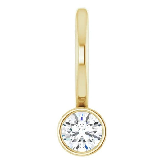 14K Yellow 1/10ct Natural Diamond Solitaire Charm/Pendant