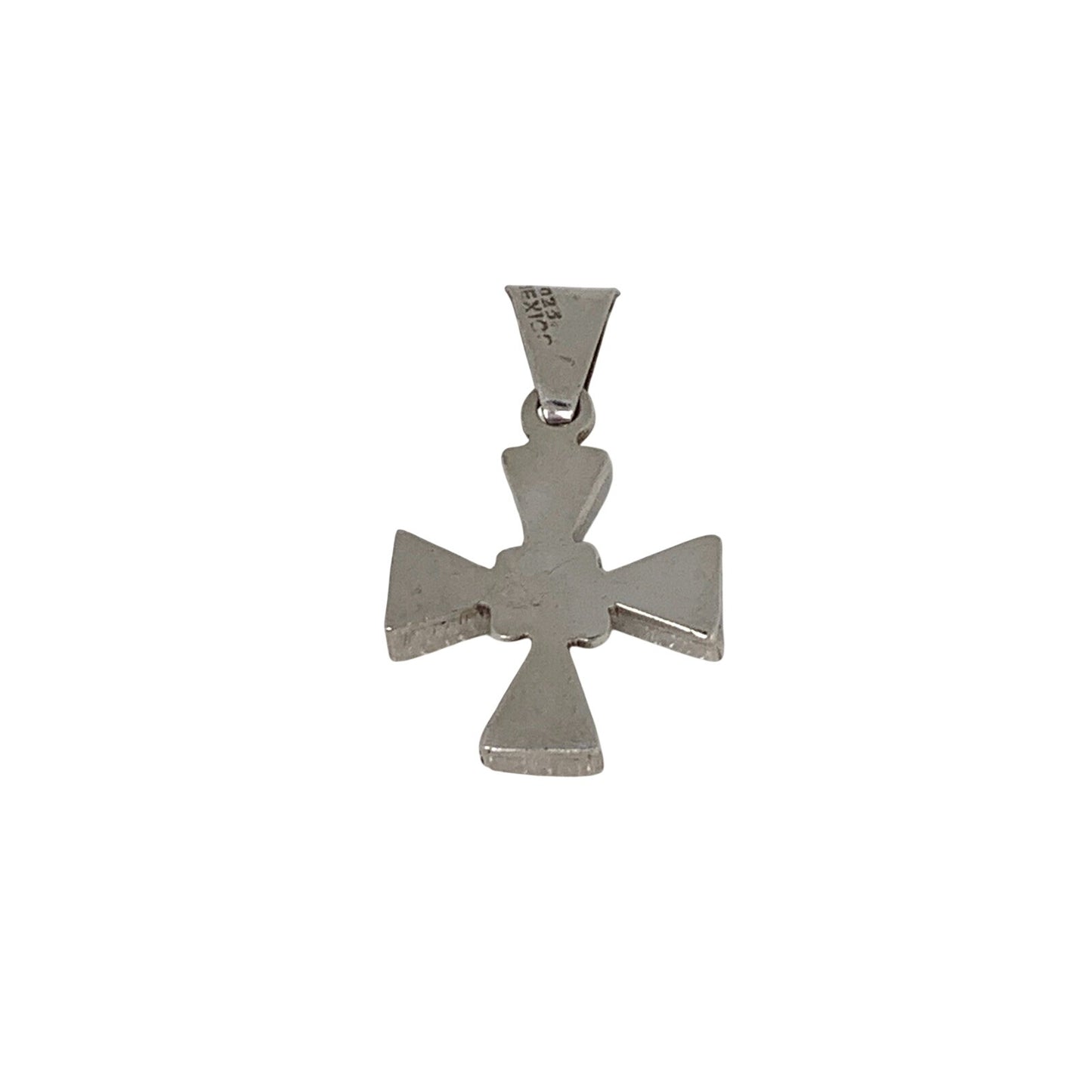 Multi-Stone Cross Pendant Red Blue Green Black Gemstones .925 Sterling Silver 10g