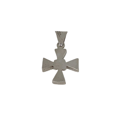 Multi-Stone Cross Pendant Red Blue Green Black Gemstones .925 Sterling Silver 10g