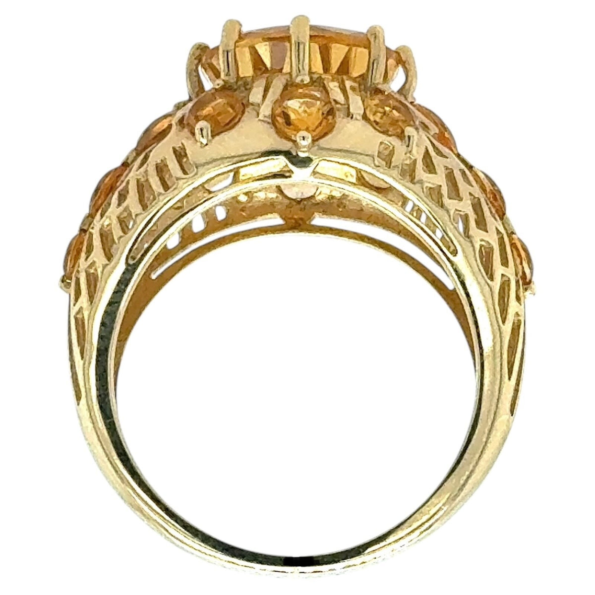 Unique 4.16ctw Yellow Citrine 14k Yellow Gold Ring 5.5g Size 7.25