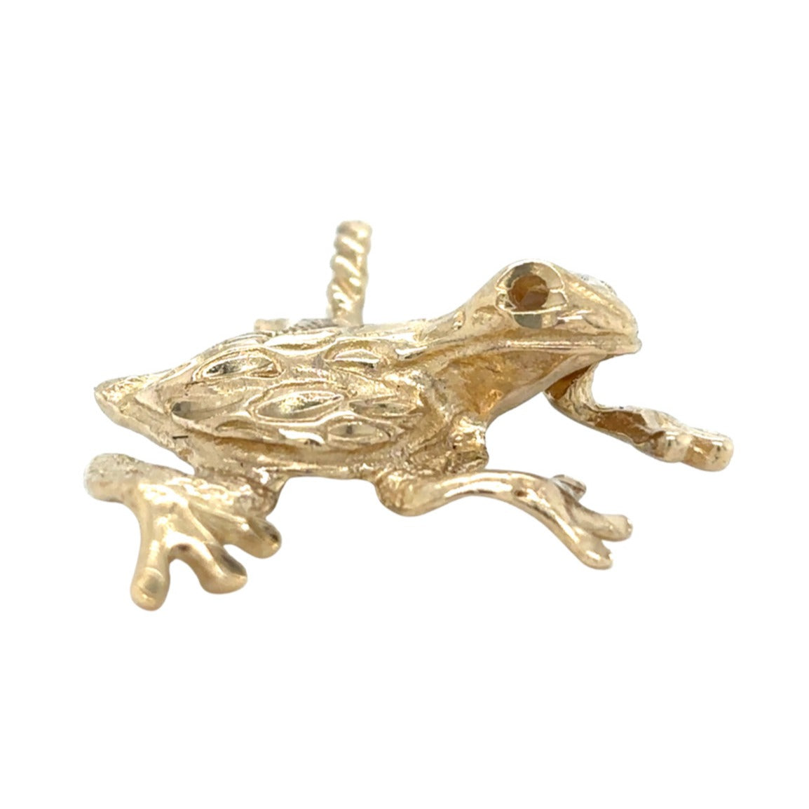 14K Yellow Gold Frog Pendant Charm 4.1g  Unique Animal Design