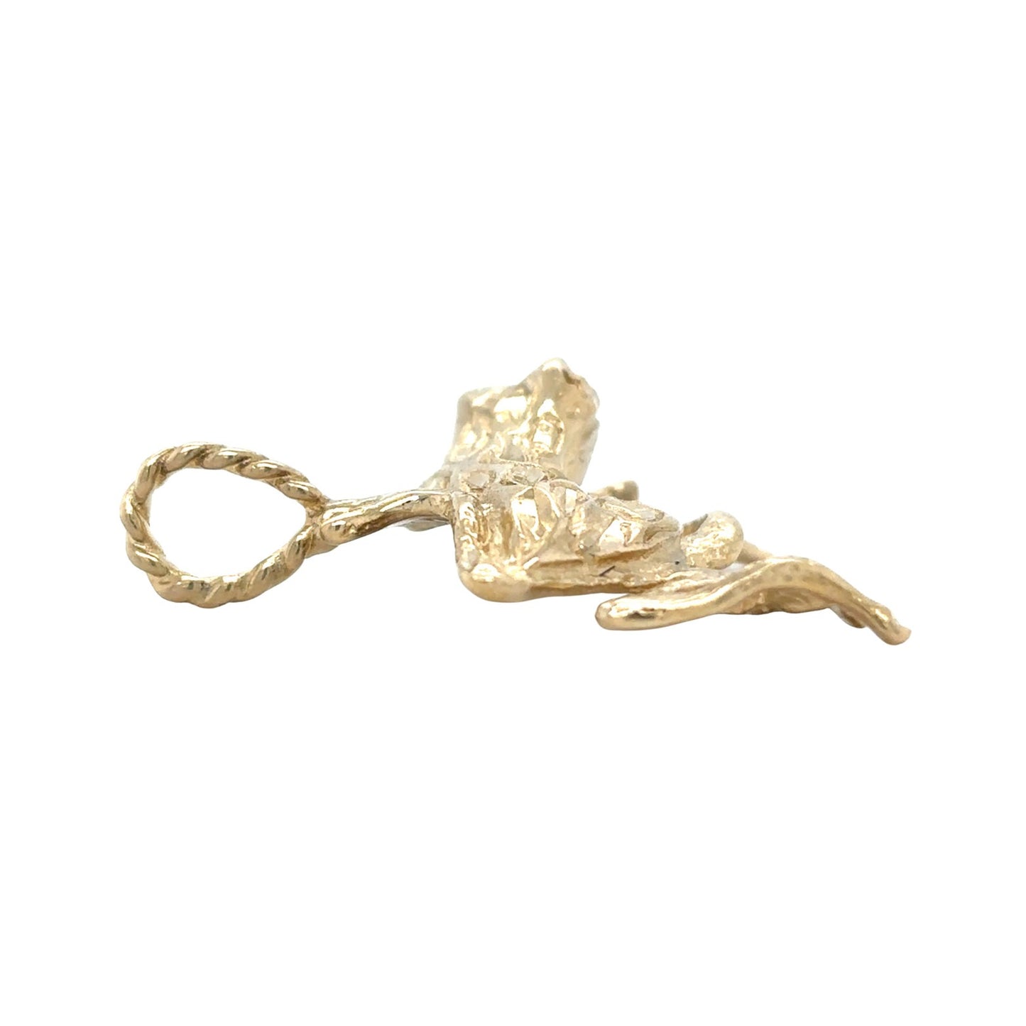 14K Yellow Gold Frog Pendant Charm 4.1g  Unique Animal Design