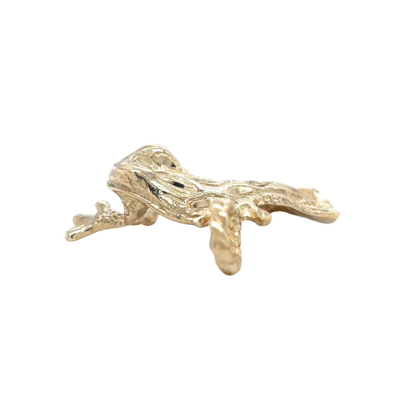 14K Yellow Gold Frog Pendant Charm 4.1g  Unique Animal Design