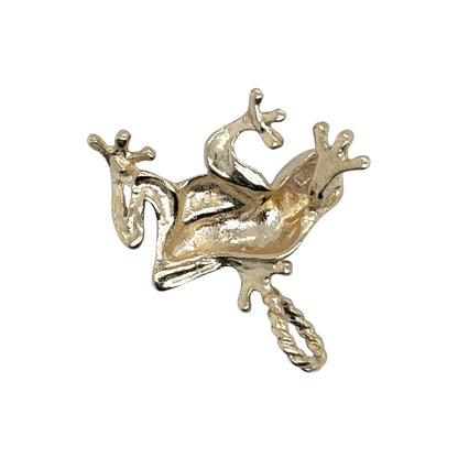 14K Yellow Gold Frog Pendant Charm 4.1g  Unique Animal Design
