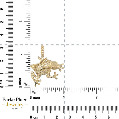 14K Yellow Gold Frog Pendant Charm 4.1g  Unique Animal Design