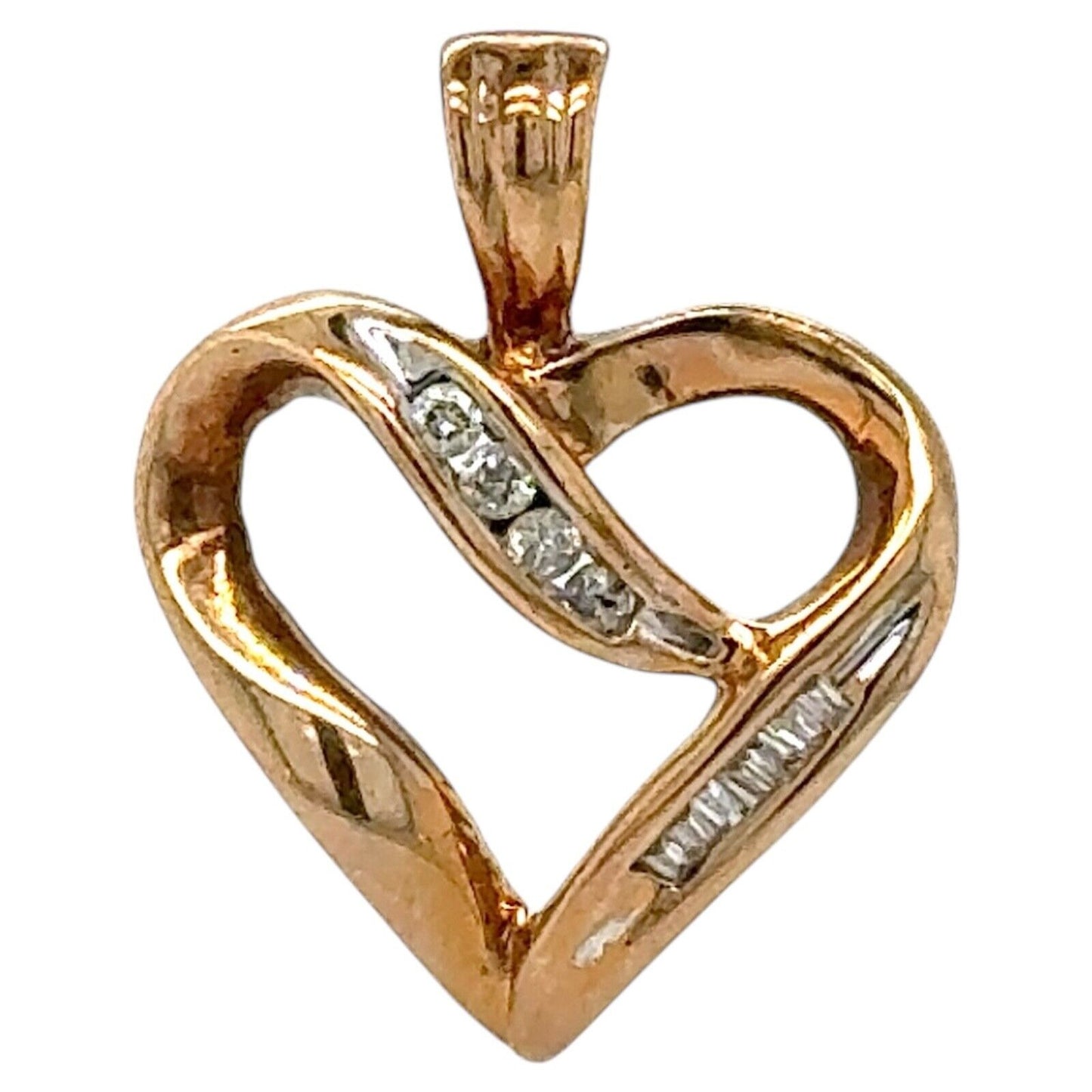 1/7ctw Diamond Accent 10k Yellow Gold Heart Pendant 2.0g