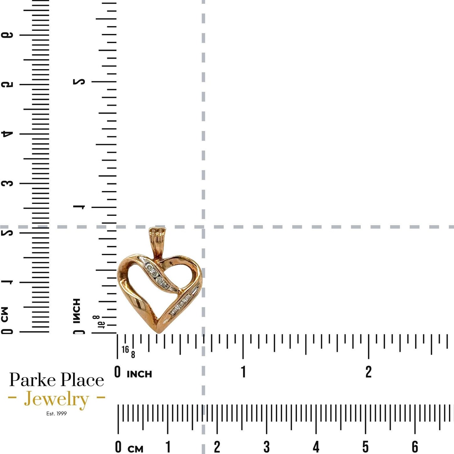 1/7ctw Diamond Accent 10k Yellow Gold Heart Pendant 2.0g