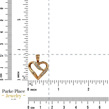 1/7ctw Diamond Accent 10k Yellow Gold Heart Pendant 2.0g