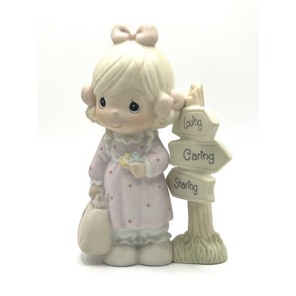 Precious Moments 1992 Along the Way Collectors Club Road Sign Figurine C0013