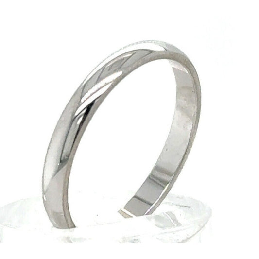 2.5mm Wedding Band Ring 14k White Gold 1.9g Size 7