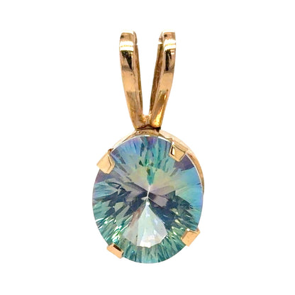 Mystic Blue Topaz 14k Yellow Gold Pendant 2g