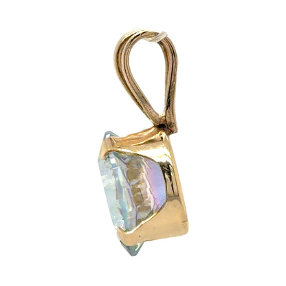 Mystic Blue Topaz 14k Yellow Gold Pendant 2g