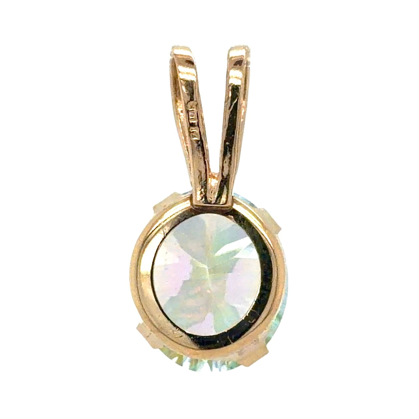 Mystic Blue Topaz 14k Yellow Gold Pendant 2g