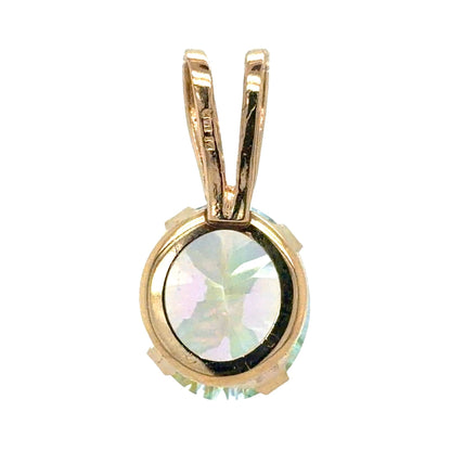Mystic Blue Topaz 14k Yellow Gold Pendant 2g