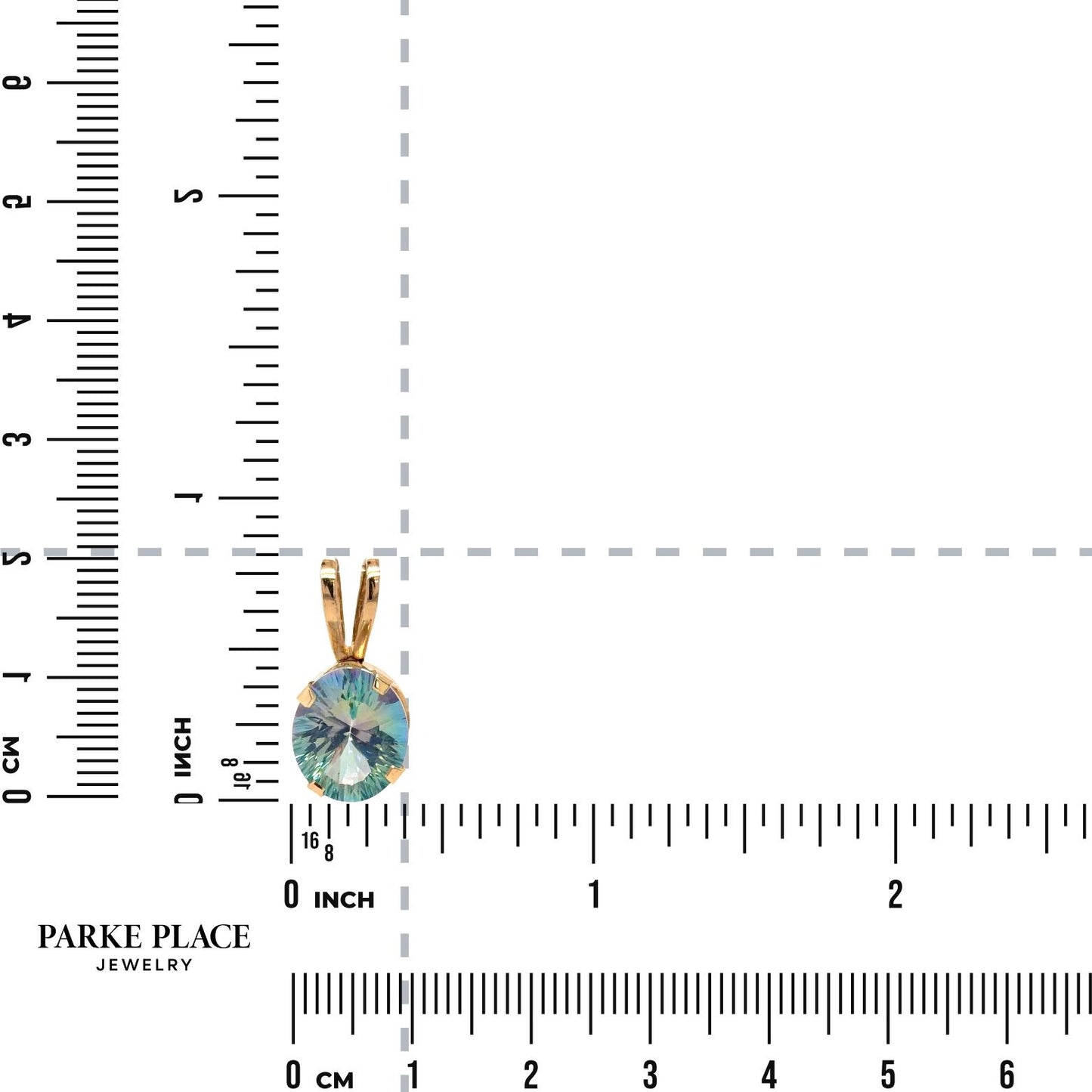 Mystic Blue Topaz 14k Yellow Gold Pendant 2g