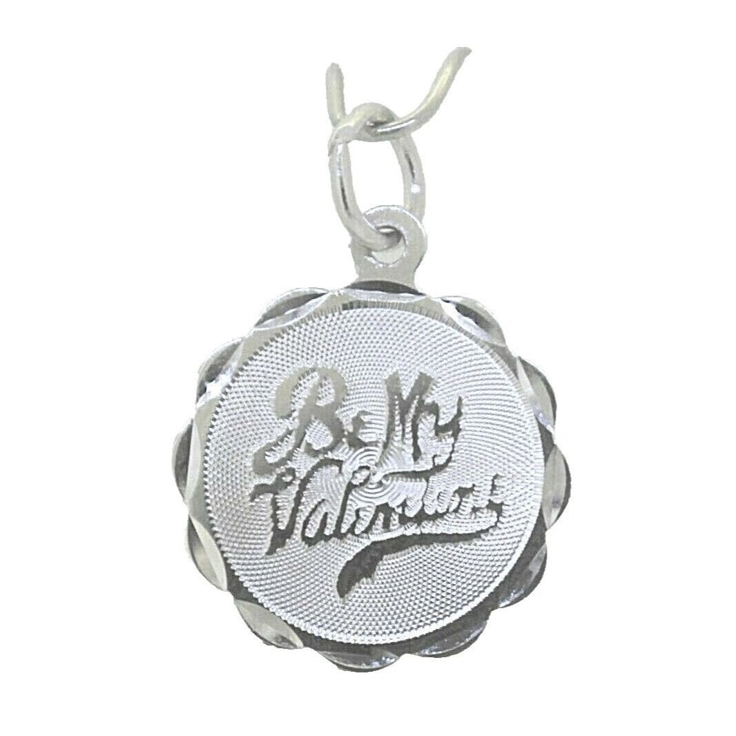 Sterling Silver "Be My Valentine" Engraved Pendant 21mm x 15mm