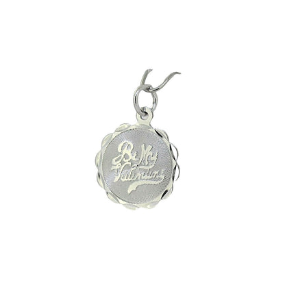 Sterling Silver "Be My Valentine" Engraved Pendant 21mm x 15mm
