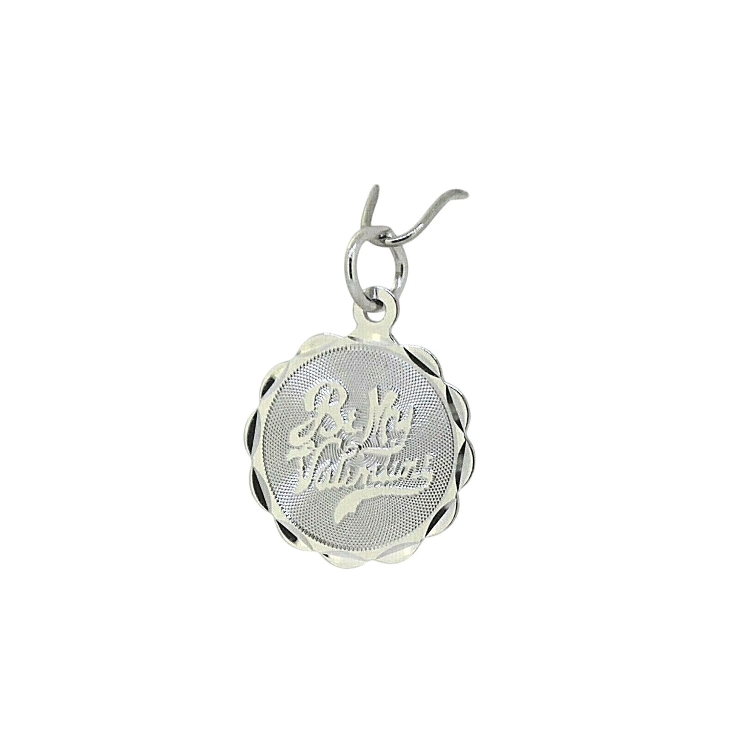 Sterling Silver "Be My Valentine" Engraved Pendant 21mm x 15mm