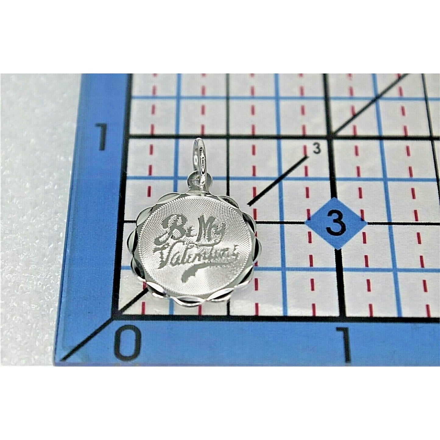 Sterling Silver "Be My Valentine" Engraved Pendant 21mm x 15mm