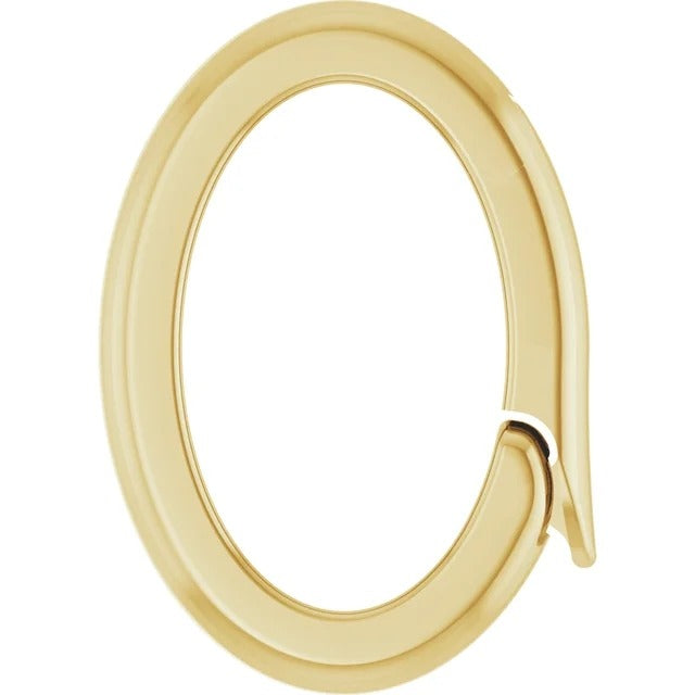 14K Yellow Gold 10x6 Mm ID Charm Bail Oval