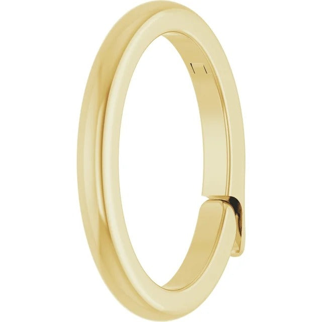 14K Yellow Gold 10x6 Mm ID Charm Bail Oval