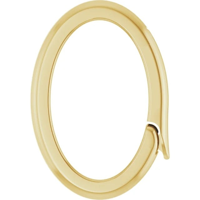14K Yellow Gold 10x6 Mm ID Charm Bail Oval