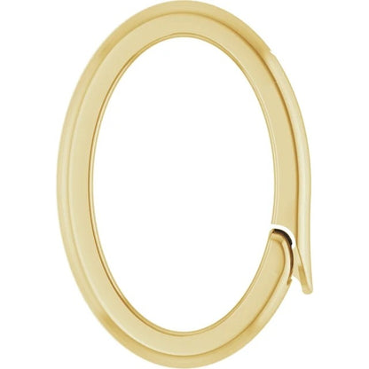 14K Yellow Gold 10x6 Mm ID Charm Bail Oval