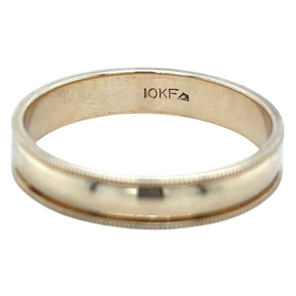 10k Yellow Gold 3.8mm Size 7.75 Milgrain Wedding Band 2.2g