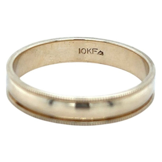 10k Yellow Gold 3.8mm Size 7.75 Milgrain Wedding Band 2.2g