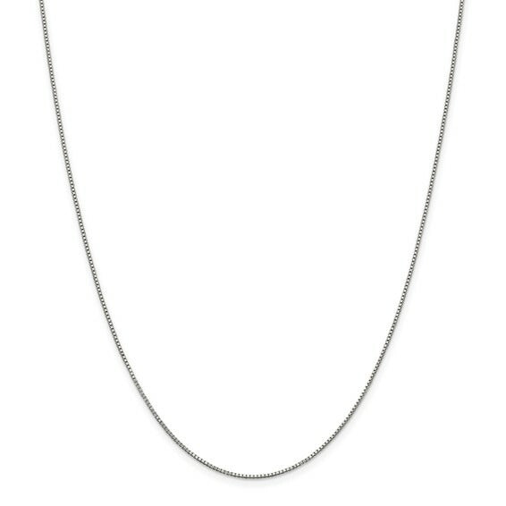 Sterling Silver 0.9mm Box Chain Necklace 18-Inch Length + 2-Inch Extension