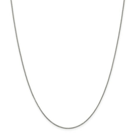 Sterling Silver 0.9mm Box Chain Necklace 18-Inch Length + 2-Inch Extension